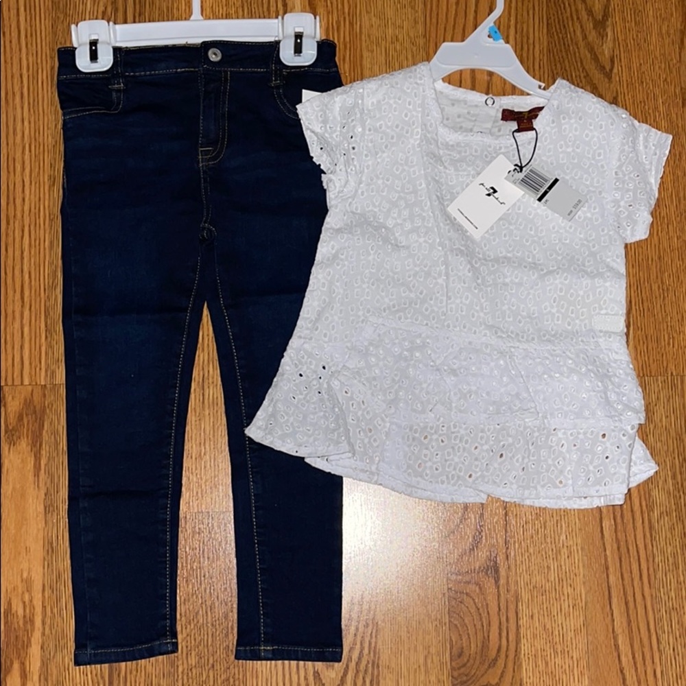NWT 7 For All Mankind Blue Jeans Shirt Blouse